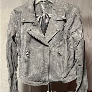 Blank NYC Ash Gray Leather Jacket